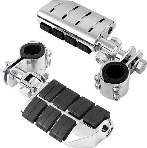 أوتاد الطريق السريع للدراجات النارية لقضيب Harley Crash Bar، مسند للقدمين على الطريق السريع العالمي قابل للتعديل من أجل جولة Softail Dyna Sportster Road King Street Glide Kawasaki سوزوكي 25 مم 32 مم 34 م (أسود) in Kuwait