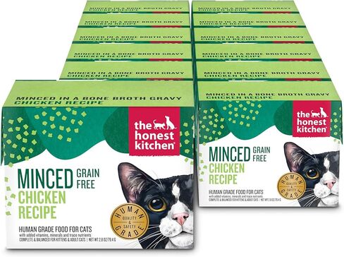 The Honest Kitchen Grain Free Minced Chicken in Bone Broth Gravy Wet Cat Food, 2.8 oz x12 in Saudi Arabia