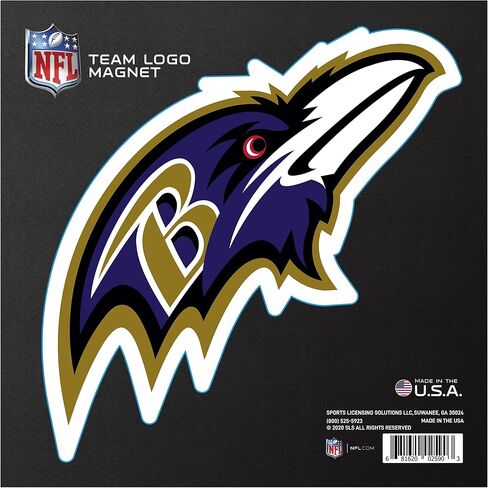 FANMATS 32355 مغناطيس شعار الفريق الكبير Baltimore Ravens 10 بوصة (11.512 بوصة × 12.1943 بوصة) in Saudi Arabia