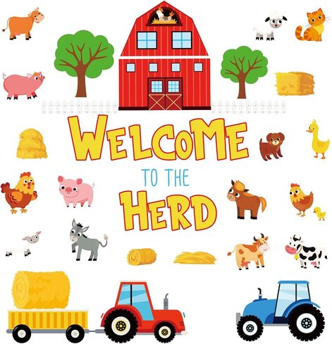 89 Pcs Farm Bulletin Board Cutouts Farm Animals Classroom Decoration Welcome to The Herd Bulletin Board Set Back to School Kids Educational Learning Activities School Class Decor in Saudi Arabia