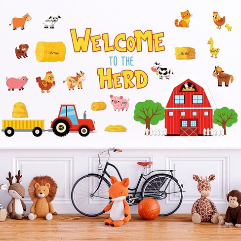 89 Pcs Farm Bulletin Board Cutouts Farm Animals Classroom Decoration Welcome to The Herd Bulletin Board Set Back to School Kids Educational Learning Activities School Class Decor in Saudi Arabia