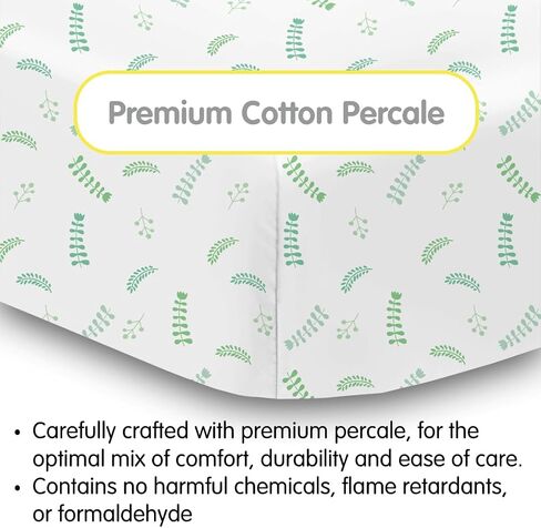 BreathableBaby Cotton Percale Fitted Sheet, for 52" x 28"/132 x 71 cm Crib & Toddler Bed Mattress, Airplanes (2-Pack) in Saudi Arabia