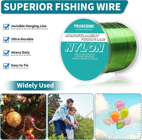 TRUSCEND Monofilament Fishing Line, Superior Nylon Low Memory Fishing Line, Excellent Casting, Exceptional Strength and Abrasion Resistance Mono Line, Good Sensitivity Fishing Wire, 14lb/0.28mm/547yds in Kuwait