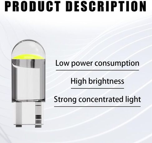 30Pcs 194 Car LED Light Bulbs, 12V 6000K Interior Lights, 168 2825 W5W T10 Wedge COB LED Replacement Bulbs, Universal Fit Dashboard Light, Dome Light, Sign Light, License Plate Light in Saudi Arabia