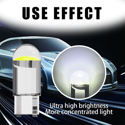 30Pcs 194 Car LED Light Bulbs, 12V 6000K Interior Lights, 168 2825 W5W T10 Wedge COB LED Replacement Bulbs, Universal Fit Dashboard Light, Dome Light, Sign Light, License Plate Light in Saudi Arabia