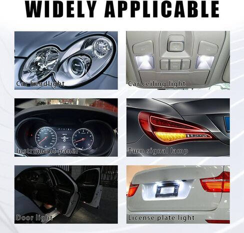 30Pcs 194 Car LED Light Bulbs, 12V 6000K Interior Lights, 168 2825 W5W T10 Wedge COB LED Replacement Bulbs, Universal Fit Dashboard Light, Dome Light, Sign Light, License Plate Light in Saudi Arabia