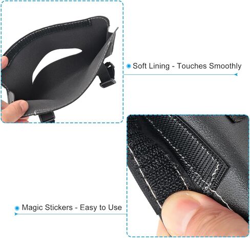 PATIKIL Car Tissue Holder Set, 2 Pcs PU Leather Rectangle Napkin Paper Towel Dispenser Box Case with Elastic Strap for Car Sun Visor Seat, Black Beige in Saudi Arabia