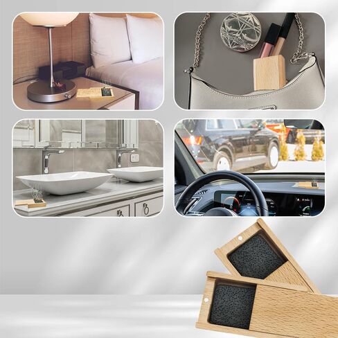 Ikeda Car Air Freshener: Fragrance Diffuser Wood Box | Car Scents | Automative Air Fresheners | With One Essenital Oil | With Volcanic Stone | For Auto Home | 1 set (Lavender) in Saudi Arabia