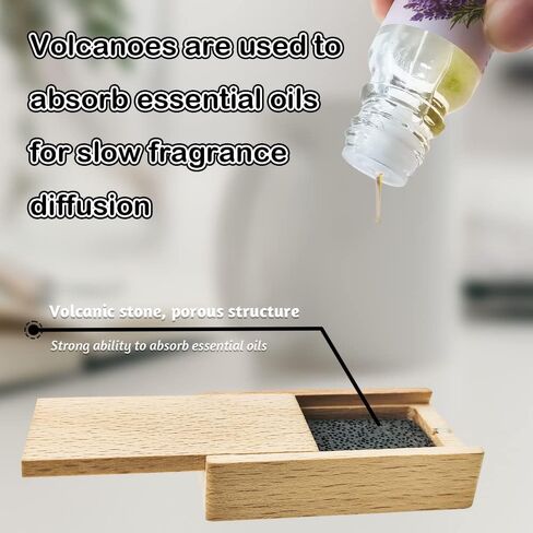 Ikeda Car Air Freshener: Fragrance Diffuser Wood Box | Car Scents | Automative Air Fresheners | With One Essenital Oil | With Volcanic Stone | For Auto Home | 1 set (Lavender) in Saudi Arabia