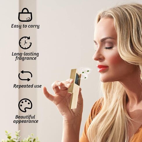 Ikeda Car Air Freshener: Fragrance Diffuser Wood Box | Car Scents | Automative Air Fresheners | With One Essenital Oil | With Volcanic Stone | For Auto Home | 1 set (Lavender) in Saudi Arabia