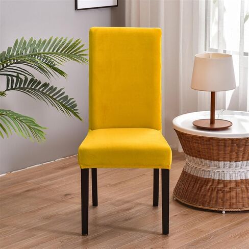 Dining Room Velvet Chair Covers Set of 2, Stretch Soft Parson Chair Slipcover Washable Chair Protector for Home, Hotel, Banquet Black 2 pcs in Saudi Arabia