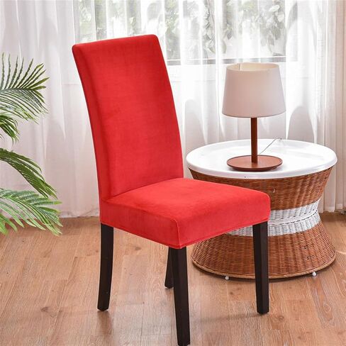 Dining Room Velvet Chair Covers Set of 2, Stretch Soft Parson Chair Slipcover Washable Chair Protector for Home, Hotel, Banquet Black 2 pcs in Saudi Arabia