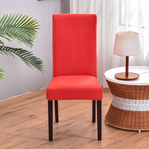 Dining Room Velvet Chair Covers Set of 2, Stretch Soft Parson Chair Slipcover Washable Chair Protector for Home, Hotel, Banquet Black 2 pcs in Saudi Arabia