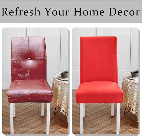 Dining Room Velvet Chair Covers Set of 2, Stretch Soft Parson Chair Slipcover Washable Chair Protector for Home, Hotel, Banquet Black 2 pcs in Saudi Arabia