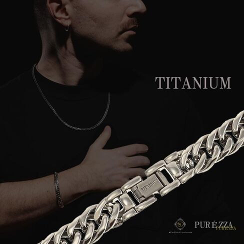 Pure Titanium 6sided, Double Cuban-Link, Curb Chain Bracelets For Men Women,very light weigt Solid Titanium Hip Hop Necklace Made In Japan in Saudi Arabia