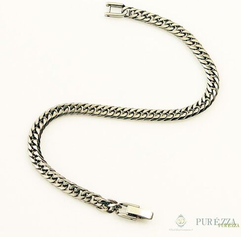 Pure Titanium 6sided, Double Cuban-Link, Curb Chain Bracelets For Men Women,very light weigt Solid Titanium Hip Hop Necklace Made In Japan in Saudi Arabia