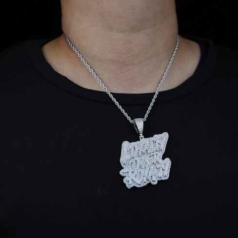 Hip Hop Loyalty Over Royalty Letter Pendant Necklace for Men Women with 61cm/24inch Rope Chain in Saudi Arabia