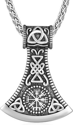 Viking Necklace for Men 925 Sterling Silver Viking Axe Necklace Norse Viking Gifts for Men Women in Saudi Arabia