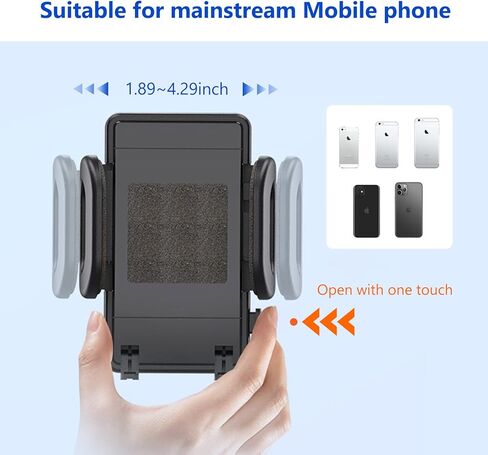 قطعة واحدة من حامل أكواب السيارة، حامل الهاتف الخليوي العالمي للسيارة، حامل الهاتف الخليوي قابل للتعديل بزاوية 360 درجة، حامل هاتف السيارة يناسب معظم الهواتف الذكية (أسود) in Kuwait