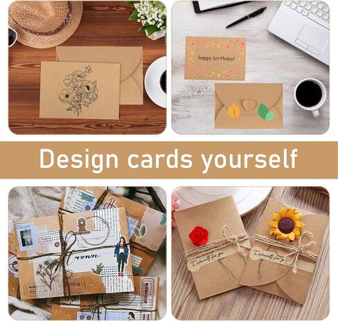 Gift Card Envelopes, 25 Pack 4.13 x 2.75 inch Gift Card Holders with 25 Blank Card, Kraft Paper Envelopes, Cute Envelopes with Heart Clasp for Gift Cards in Saudi Arabia