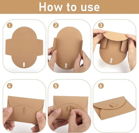 Gift Card Envelopes, 25 Pack 4.13 x 2.75 inch Gift Card Holders with 25 Blank Card, Kraft Paper Envelopes, Cute Envelopes with Heart Clasp for Gift Cards in Saudi Arabia