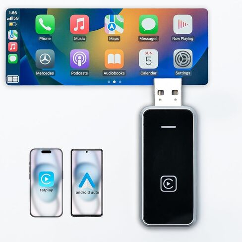 محول Carplay اللاسلكي، 2 في 1 Carplay اللاسلكي ومحول Android التلقائي، ترقية محول CarPlay اللاسلكي لسيارات CarPlay السلكية OEM، أسرع دونجل 5 جيجا هرتز واي فاي اتصال تلقائي سريع، التوصيل والتشغيل in Saudi Arabia