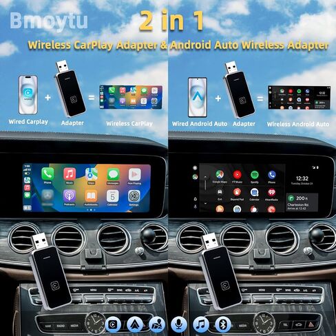 محول Carplay اللاسلكي، 2 في 1 Carplay اللاسلكي ومحول Android التلقائي، ترقية محول CarPlay اللاسلكي لسيارات CarPlay السلكية OEM، أسرع دونجل 5 جيجا هرتز واي فاي اتصال تلقائي سريع، التوصيل والتشغيل in Saudi Arabia