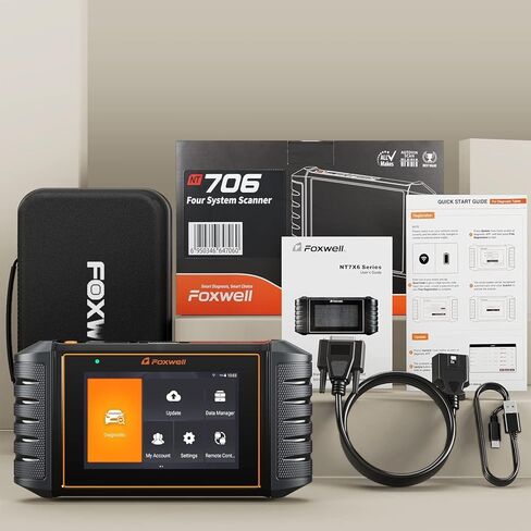 2024 Foxwell قارئ رمز السيارة NT706 Obd2 الماسح الضوئي ABS وسادة هوائية محرك نقل البطارية أداة المسح الضوئي، 5.5 بوصة Android 9.0 Tablet WiFi ترقية NT604 أداة تشخيص الماسح الضوئي للسيارات والشاحنات in Kuwait