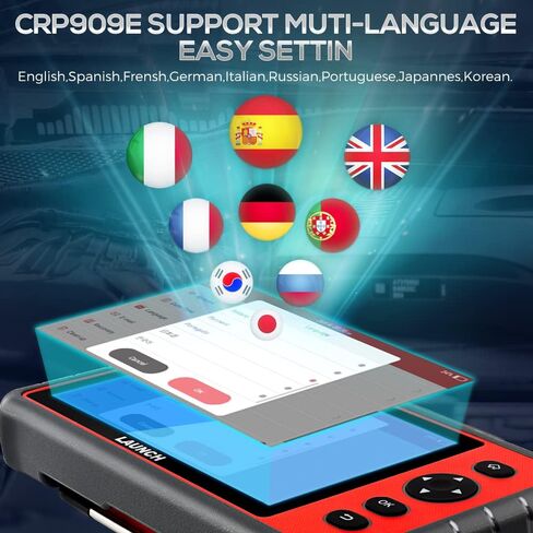 LAUNCH CRP909E Elite Full System Obd2 Scanner، 2024 OE-Level Car Diagnostic Scan Tool، 28+ خدمة إعادة الضبط، TPMS، SAS، DPF، نزيف ABS، تحديث مجاني لمدة عامين in Saudi Arabia