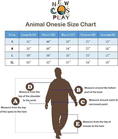 NEWCOSPLAY Animal Onesie Adult Pajamas Plush One Piece Cosplay Costume in Saudi Arabia