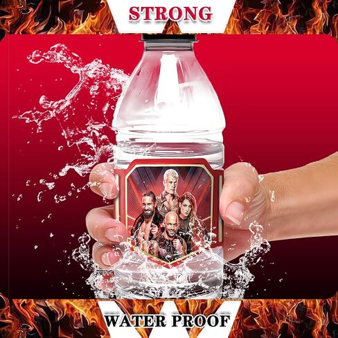 24 Pcs WE Water Bottle Label, Theme Wrestling Fighting Boys Birthday Party Supplies, 3 Patterns in Saudi Arabia