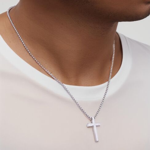 Versatile Cross Chains for Men and Women, Stainless Steel Cross Necklace with Glossy Cross Pendant, Cross Necklace for Men in Saudi Arabia