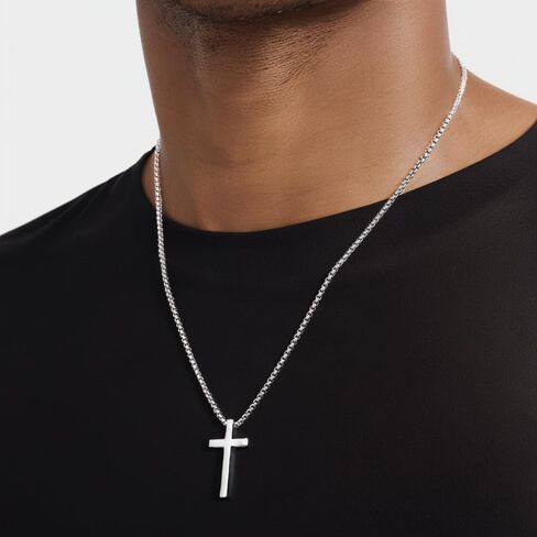 Versatile Cross Chains for Men and Women, Stainless Steel Cross Necklace with Glossy Cross Pendant, Cross Necklace for Men in Saudi Arabia
