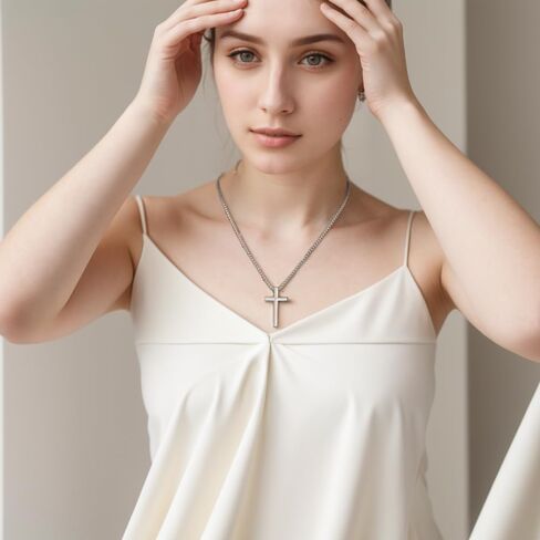 Versatile Cross Chains for Men and Women, Stainless Steel Cross Necklace with Glossy Cross Pendant, Cross Necklace for Men in Saudi Arabia
