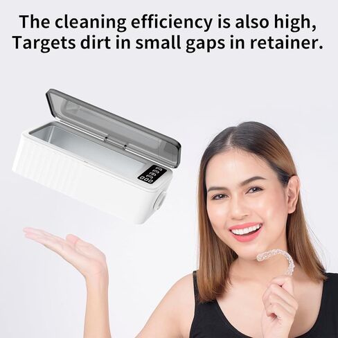 منظف ​​شخصي بالموجات فوق الصوتية 15.2 أونصة 45 كيلو هرتز مع مؤقت رقمي 4 أوضاع احترافية لفرشاة المكياج والمجوهرات ونظارات أسنان وساعات شفرة الحلاقة وأقراط العملات المعدنية (أبيض) in Kuwait