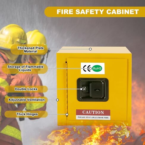 Flammable Storage Cabinet, 2 Gallon, 13"x13" x13", Flammable Liquid Storage Cabinet for Gasoline Storage in Saudi Arabia