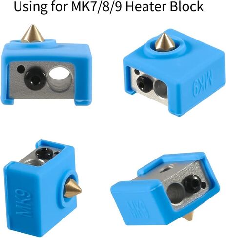 Aokin 3D Printer Hotend سيليكون جورب سخان غطاء سيليكون لـ Creality Ender 3، Ender 3 Pro، Ender 5، Ender 5 Pro، CR-10/10S، Anet A8، MK7/8/9 Hotend، أزرق، 3 قطع in Kuwait