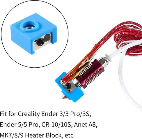 Aokin 3D Printer Hotend سيليكون جورب سخان غطاء سيليكون لـ Creality Ender 3، Ender 3 Pro، Ender 5، Ender 5 Pro، CR-10/10S، Anet A8، MK7/8/9 Hotend، أزرق، 3 قطع in Kuwait