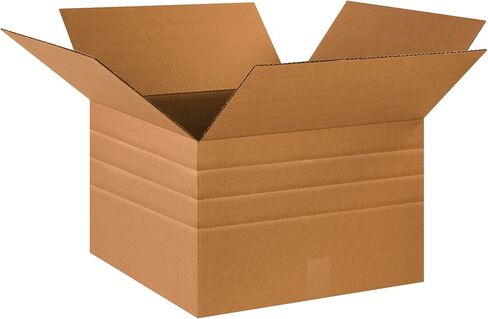 Partners Brand PMD181812 Multi-Depth Corrugated Boxes, 18"L x 18"W x 12"H, Kraft (Pack of 20) in Saudi Arabia