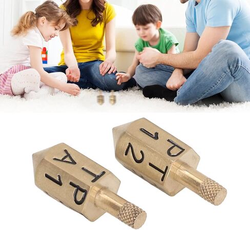 لعبة Put and Take Spinner، قطعتان من 6 جوانب من المعدن الصلب تدور النرد مع ساق، لعبة النرد الجيروسكوب من لعبة Chance Top Dice Desktop، للحفلات، والمهرجانات، والعطلات، والليل، والبار in Kuwait