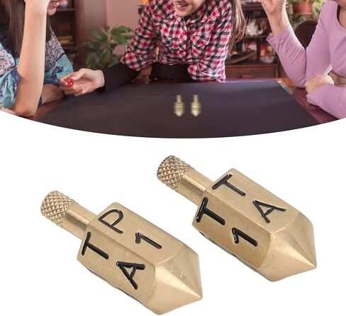 لعبة Put and Take Spinner، قطعتان من 6 جوانب من المعدن الصلب تدور النرد مع ساق، لعبة النرد الجيروسكوب من لعبة Chance Top Dice Desktop، للحفلات، والمهرجانات، والعطلات، والليل، والبار in Kuwait