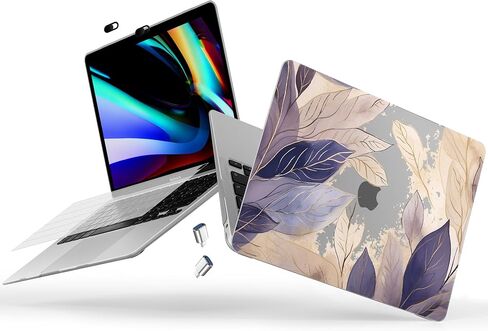 Designed for MacBook Air 13 inch Case 2021-2018 A2337 M1/A2179/A1932, Ultra-Thin Hard Shell Case for MacBook Air 13.3" with Keyboard Cover & USB Adapter & Webcam Cover, Cherry Blossoms in Saudi Arabia
