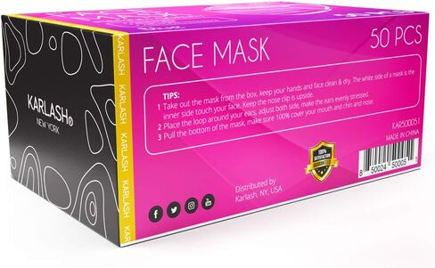 Karlash Disposable Face Mask, Pack of 50 Blue Mask (Pack of 1) in Saudi Arabia