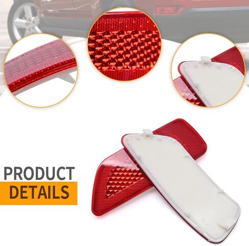 عاكسات المصد الخلفي، بديل لسيارة جيب جراند شيروكي 2012-2018، بديل لسيارة دودج جورني 2012-2019، بديل للبوصلة 2011-2016، يستبدل 57010721AC 57010720AC (قطعتان) in Kuwait