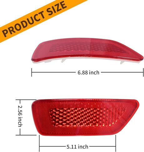 عاكسات المصد الخلفي، بديل لسيارة جيب جراند شيروكي 2012-2018، بديل لسيارة دودج جورني 2012-2019، بديل للبوصلة 2011-2016، يستبدل 57010721AC 57010720AC (قطعتان) in Kuwait