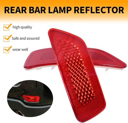 عاكسات المصد الخلفي، بديل لسيارة جيب جراند شيروكي 2012-2018، بديل لسيارة دودج جورني 2012-2019، بديل للبوصلة 2011-2016، يستبدل 57010721AC 57010720AC (قطعتان) in Kuwait