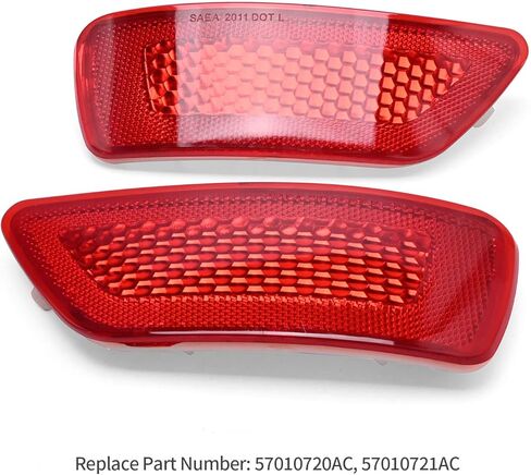 عاكسات المصد الخلفي، بديل لسيارة جيب جراند شيروكي 2012-2018، بديل لسيارة دودج جورني 2012-2019، بديل للبوصلة 2011-2016، يستبدل 57010721AC 57010720AC (قطعتان) in Kuwait