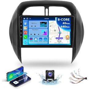 راديو سيارة 8 CORE 4G+64G لسيارة Toyota RAV4 2003 2004 2005 مع CarPlay/Android Auto، Podofo 9 بوصة 1280 * 720P IPS شاشة لمس ستيريو Android 13 GPS WiFi Bluetooth DSP SWC + كاميرا احتياطية عالية الدقة in Kuwait