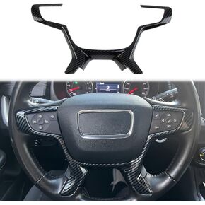 Korlot Carbon Fiber Interior Steering Wheel Cover Trim For 2018-2024 GMC Terrain/2015-2022 Canyon/2017-2023 Acadia