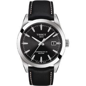 Tissot mens Gentleman Stainless Steel Dress Watch Black T1274071605100
